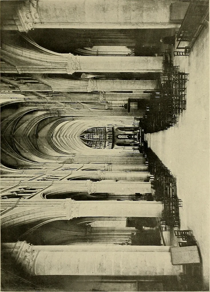 An illustration from Medieval architecture, its origins and development, with lists of monuments and bibliographies, 1909, leaf 408