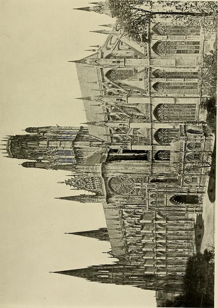 An illustration from Medieval architecture, its origins and development, with lists of monuments and bibliographies, 1909, leaf 434