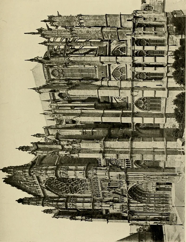 An illustration from Medieval architecture, its origins and development, with lists of monuments and bibliographies, 1909, leaf 440