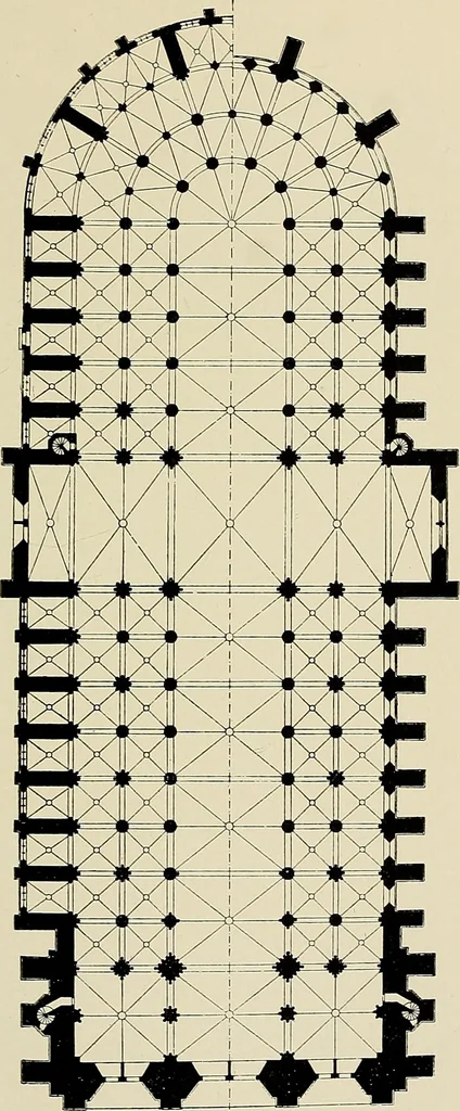 An illustration from Medieval architecture, its origins and development, with lists of monuments and bibliographies, 1909, leaf 442