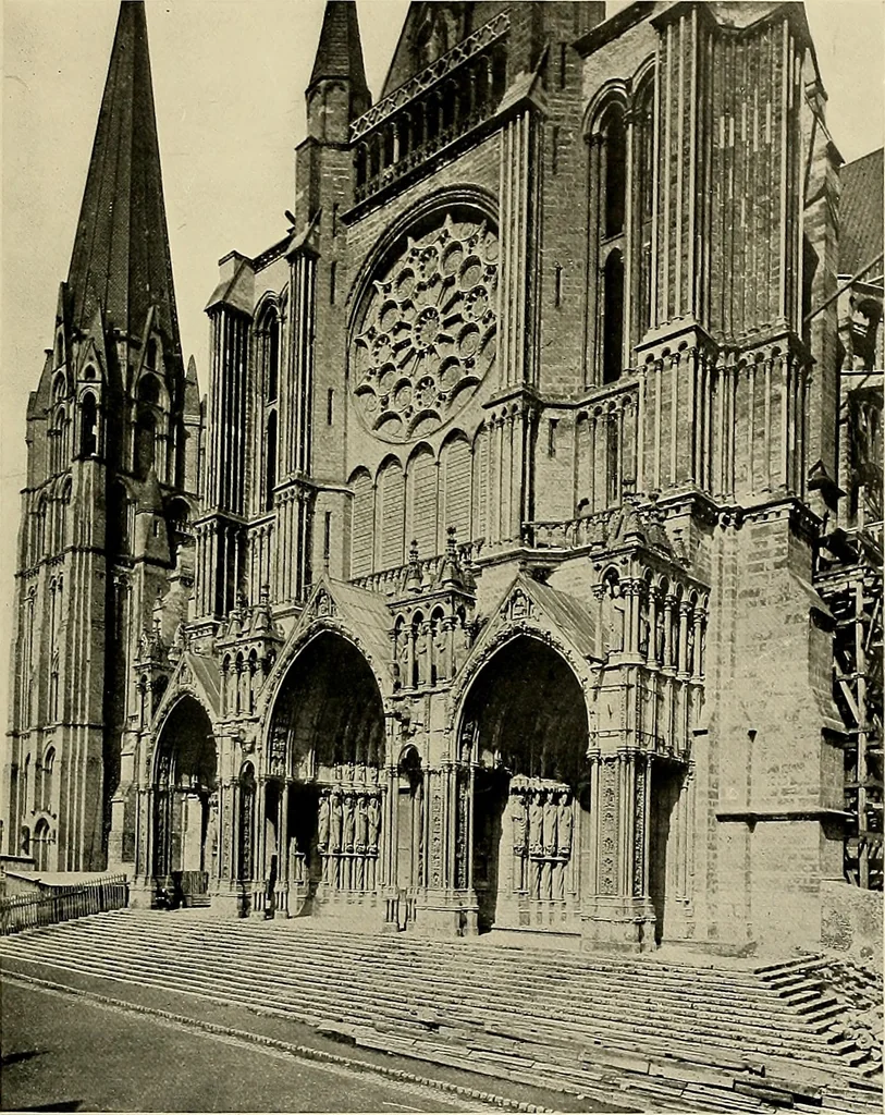 An illustration from Medieval architecture, its origins and development, with lists of monuments and bibliographies, 1909, leaf 476