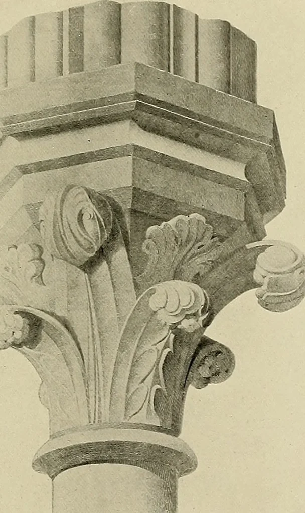 An illustration from Medieval architecture, its origins and development, with lists of monuments and bibliographies, 1909, leaf 490