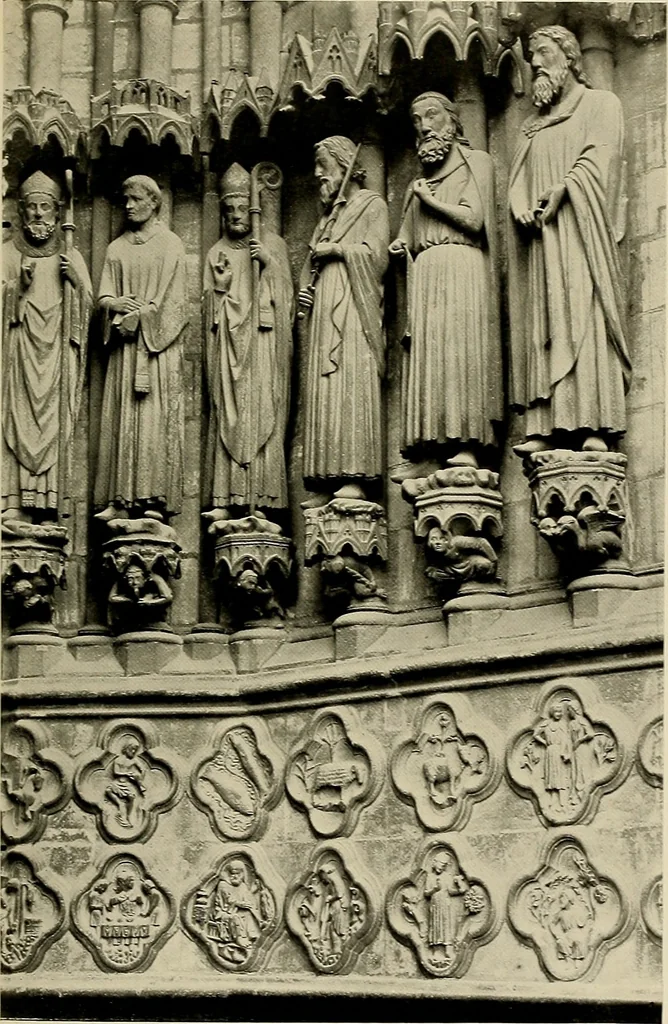 An illustration from Medieval architecture, its origins and development, with lists of monuments and bibliographies, 1909, leaf 502