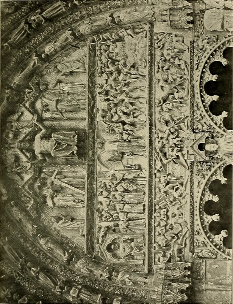 An illustration from Medieval architecture, its origins and development, with lists of monuments and bibliographies, 1909, leaf 508
