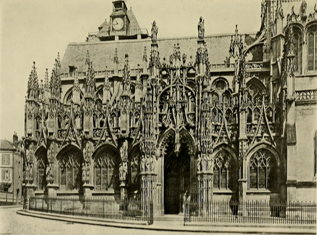 An illustration from Medieval architecture, its origins and development, with lists of monuments and bibliographies, 1909, leaf 580