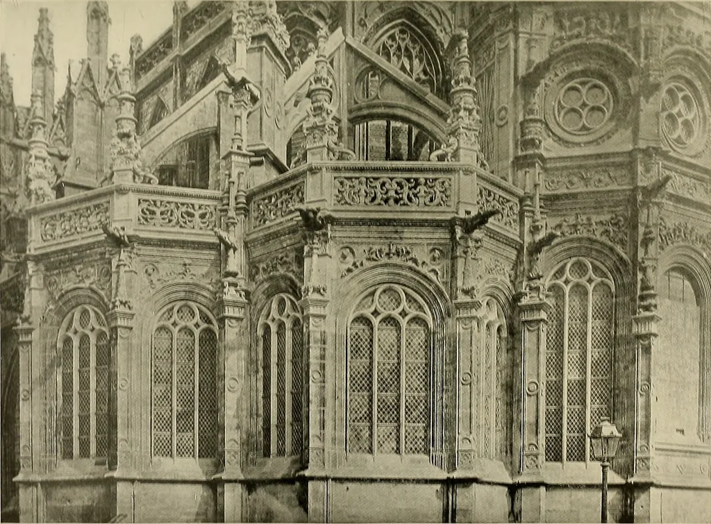 An illustration from Medieval architecture, its origins and development, with lists of monuments and bibliographies, 1909, leaf 582