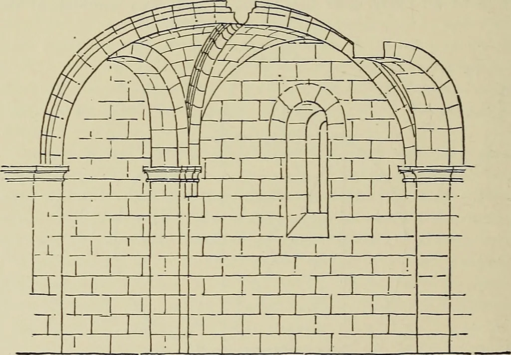 An illustration from Medieval architecture, its origins and development, with lists of monuments and bibliographies, 1909, leaf 91