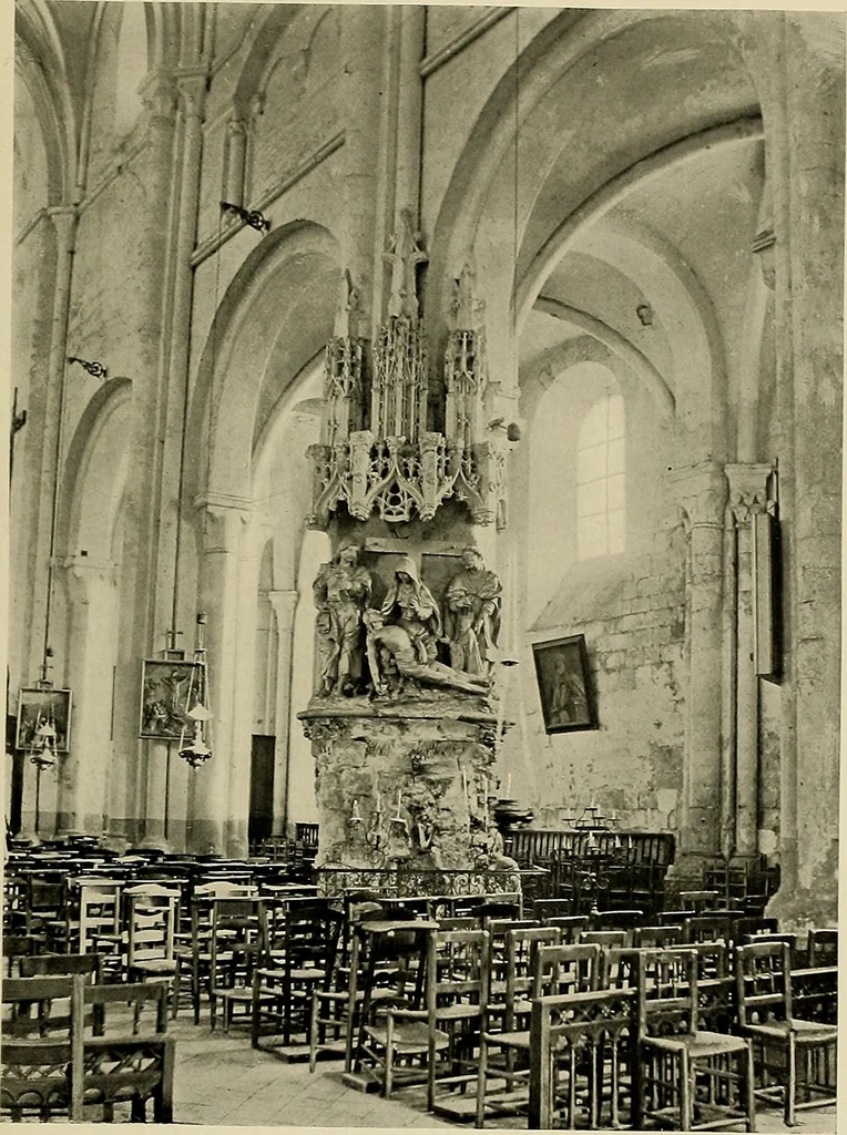 An illustration from Medieval architecture, its origins and development, with lists of monuments and bibliographies, 1909, leaf 92