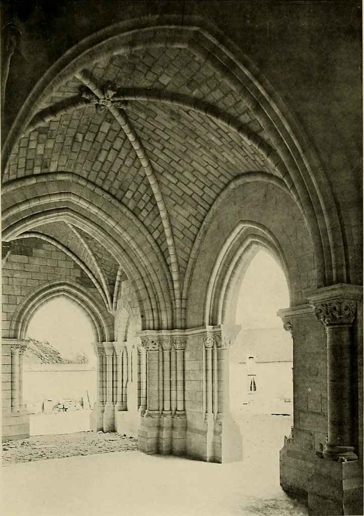 An illustration from Medieval architecture, its origins and development, with lists of monuments and bibliographies, 1909, leaf 96