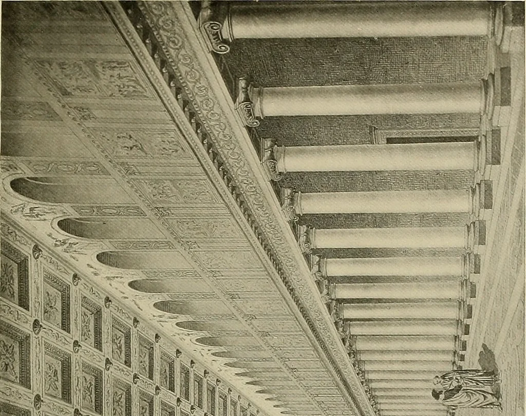 An illustration from Medieval architecture, its origins and development, with lists of monuments and bibliographies, 1909, leaf 136