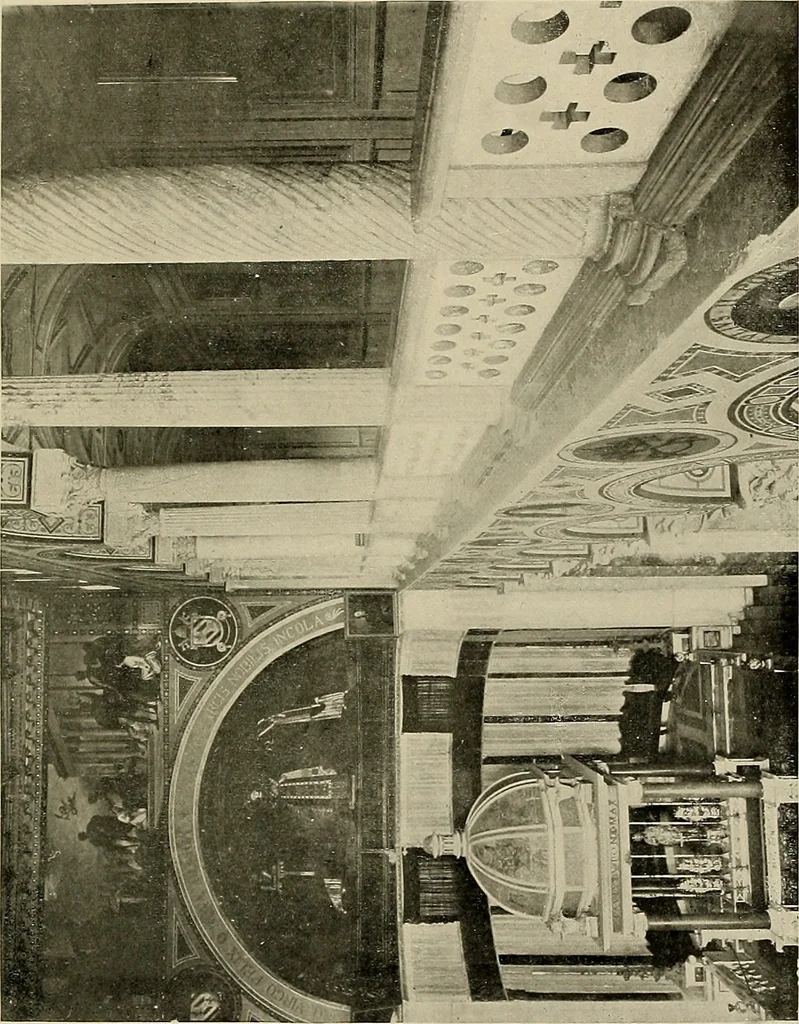 An illustration from Medieval architecture, its origins and development, with lists of monuments and bibliographies, 1909, leaf 140