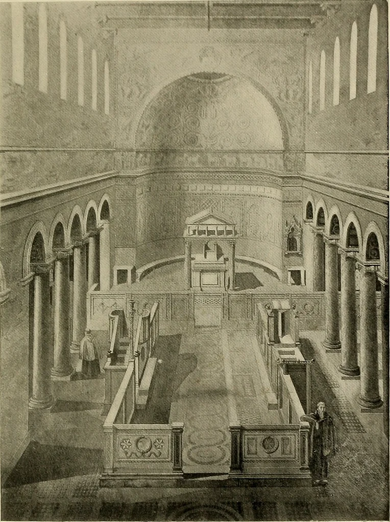 An illustration from Medieval architecture, its origins and development, with lists of monuments and bibliographies, 1909, leaf 144