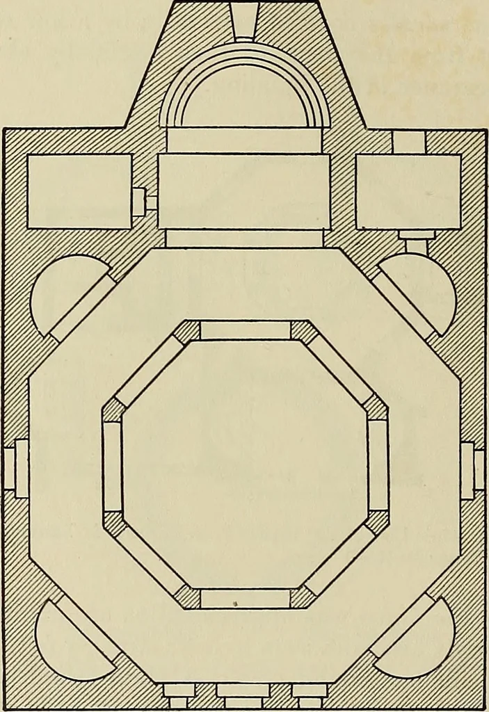 An illustration from Medieval architecture, its origins and development, with lists of monuments and bibliographies, 1909, leaf 167