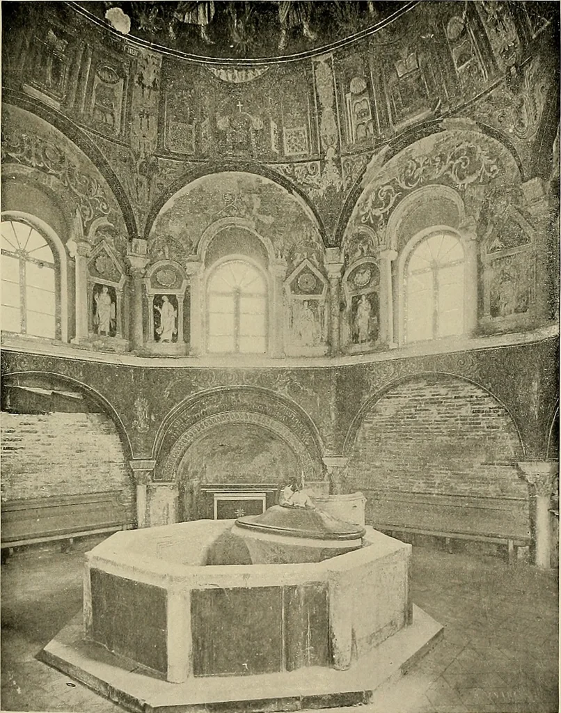 An illustration from Medieval architecture, its origins and development, with lists of monuments and bibliographies, 1909, leaf 168