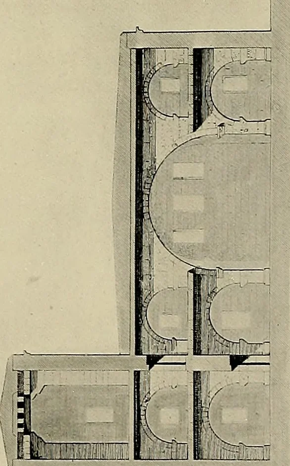 An illustration from Medieval architecture, its origins and development, with lists of monuments and bibliographies, 1909, leaf 190