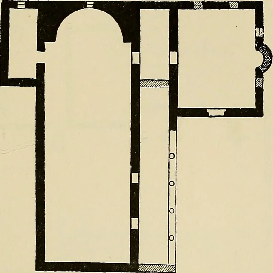 An illustration from Medieval architecture, its origins and development, with lists of monuments and bibliographies, 1909, leaf 200