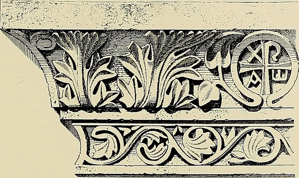 An illustration from Medieval architecture, its origins and development, with lists of monuments and bibliographies, 1909, leaf 202