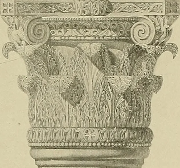 An illustration from Medieval architecture, its origins and development, with lists of monuments and bibliographies, 1909, leaf 214