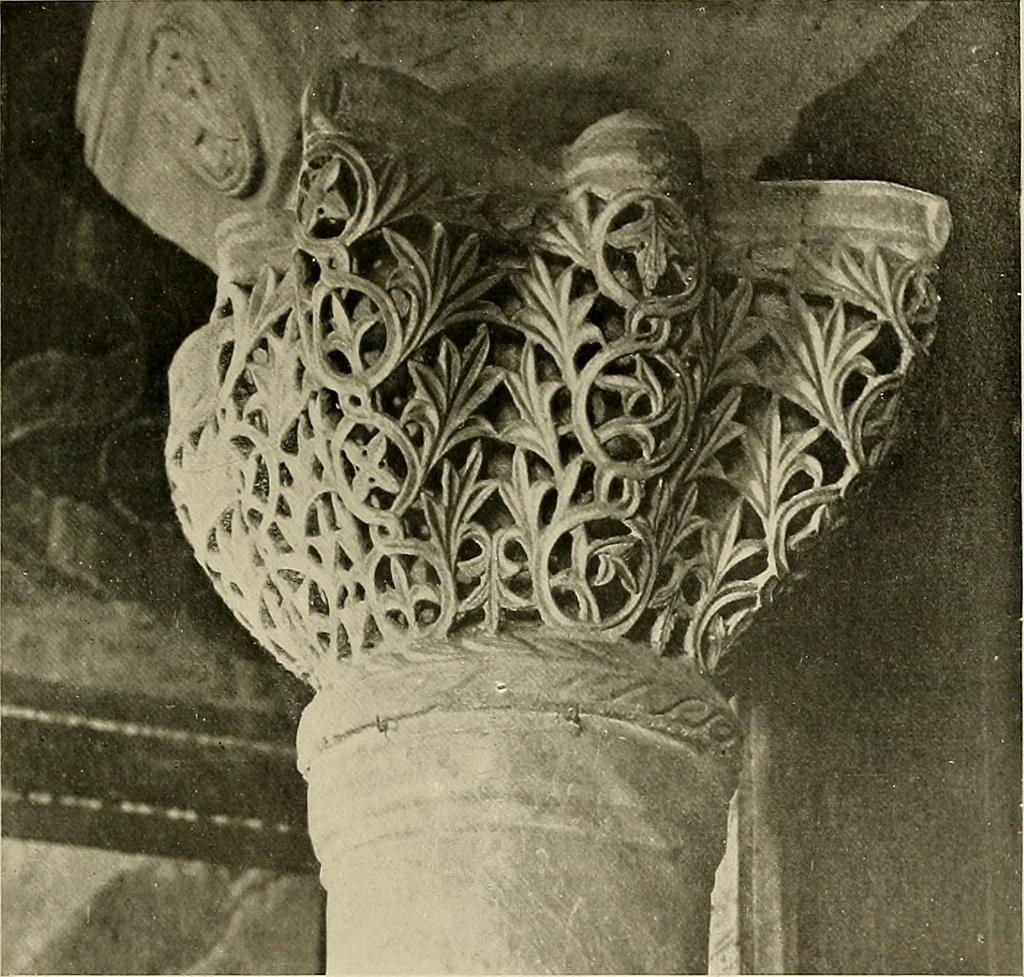 An illustration from Medieval architecture, its origins and development, with lists of monuments and bibliographies, 1909, leaf 222