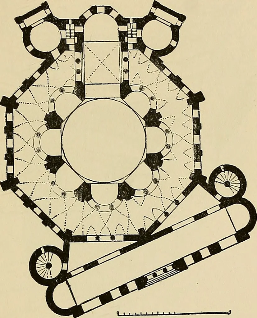 An illustration from Medieval architecture, its origins and development, with lists of monuments and bibliographies, 1909, leaf 234