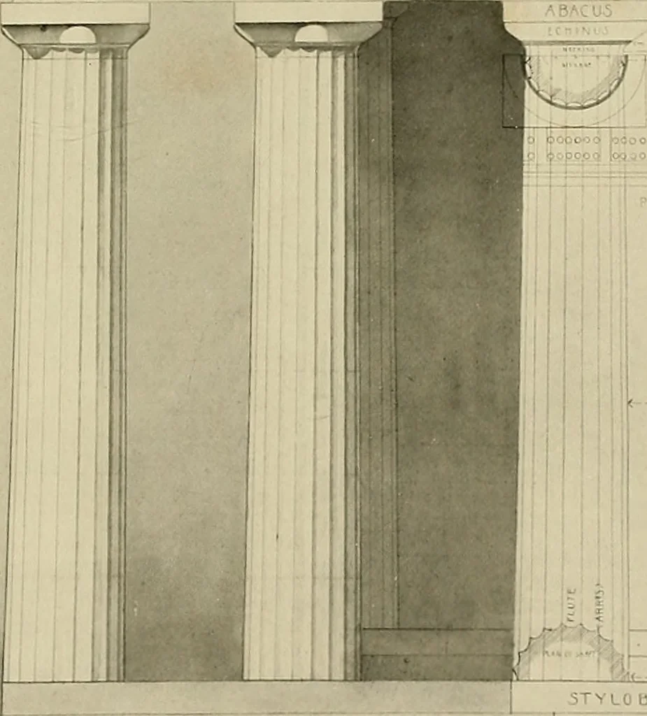 An illustration from Medieval architecture, its origins and development, with lists of monuments and bibliographies, 1909, leaf 26