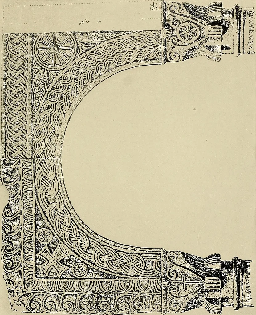 An illustration from Medieval architecture, its origins and development, with lists of monuments and bibliographies, 1909, leaf 276