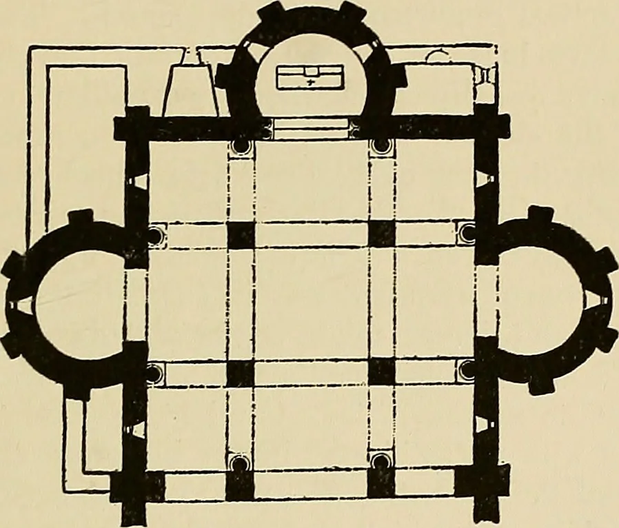 An illustration from Medieval architecture, its origins and development, with lists of monuments and bibliographies, 1909, leaf 300