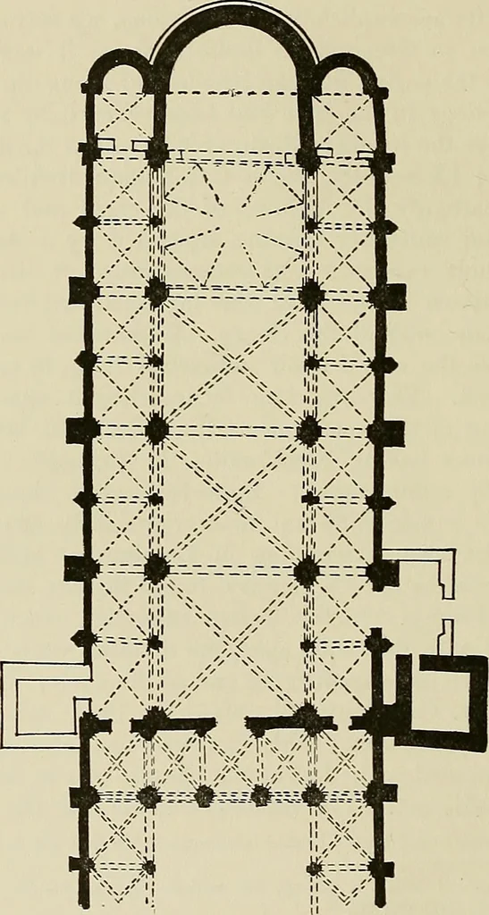 An illustration from Medieval architecture, its origins and development, with lists of monuments and bibliographies, 1909, leaf 313