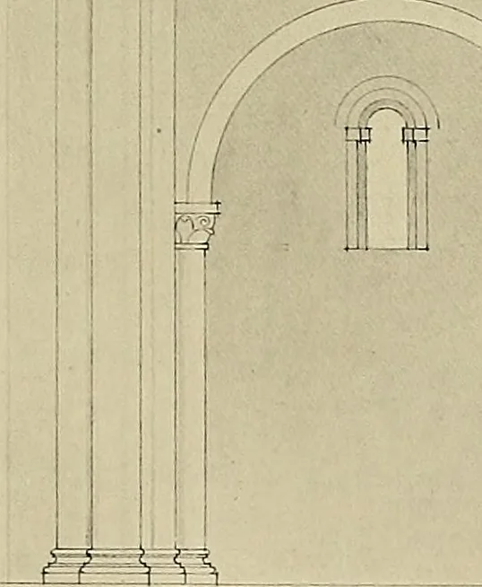 An illustration from Medieval architecture, its origins and development, with lists of monuments and bibliographies, 1909, leaf 318