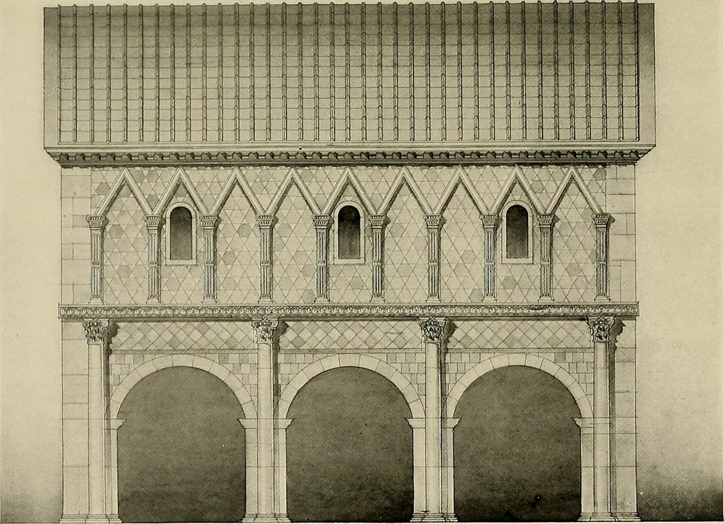 An illustration from Medieval architecture, its origins and development, with lists of monuments and bibliographies, 1909, leaf 322