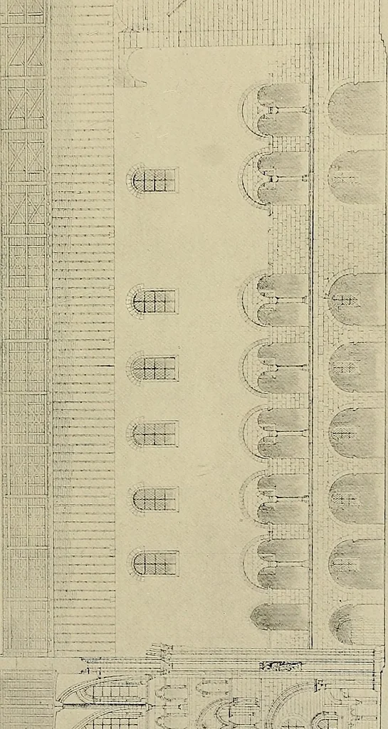 An illustration from Medieval architecture, its origins and development, with lists of monuments and bibliographies, 1909, leaf 330