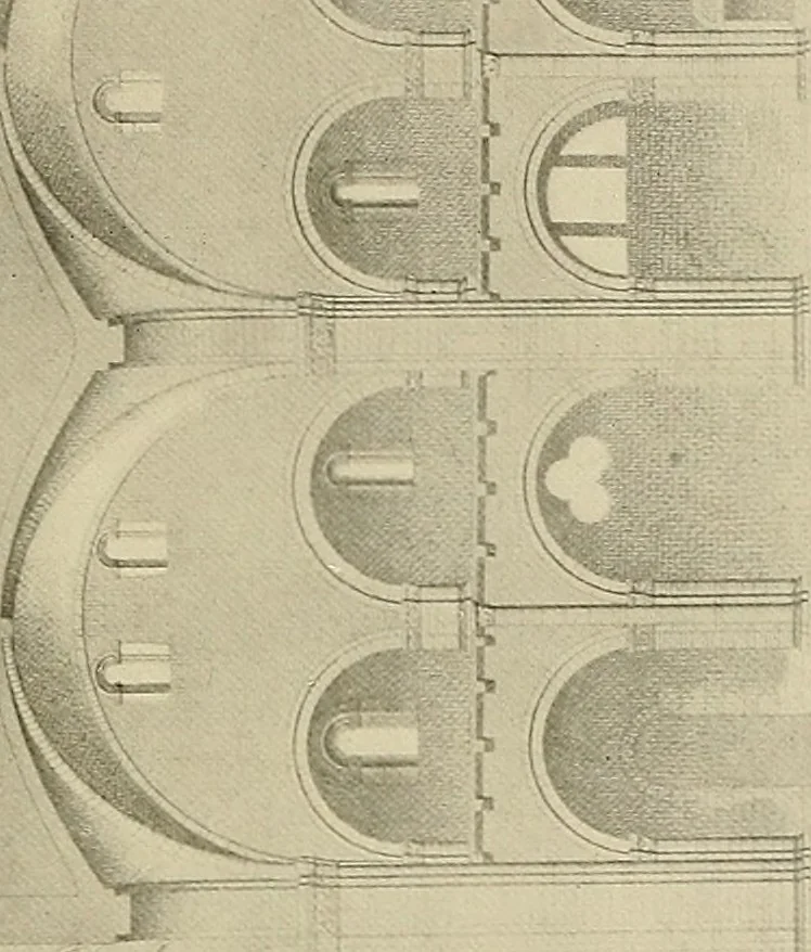 An illustration from Medieval architecture, its origins and development, with lists of monuments and bibliographies, 1909, leaf 374