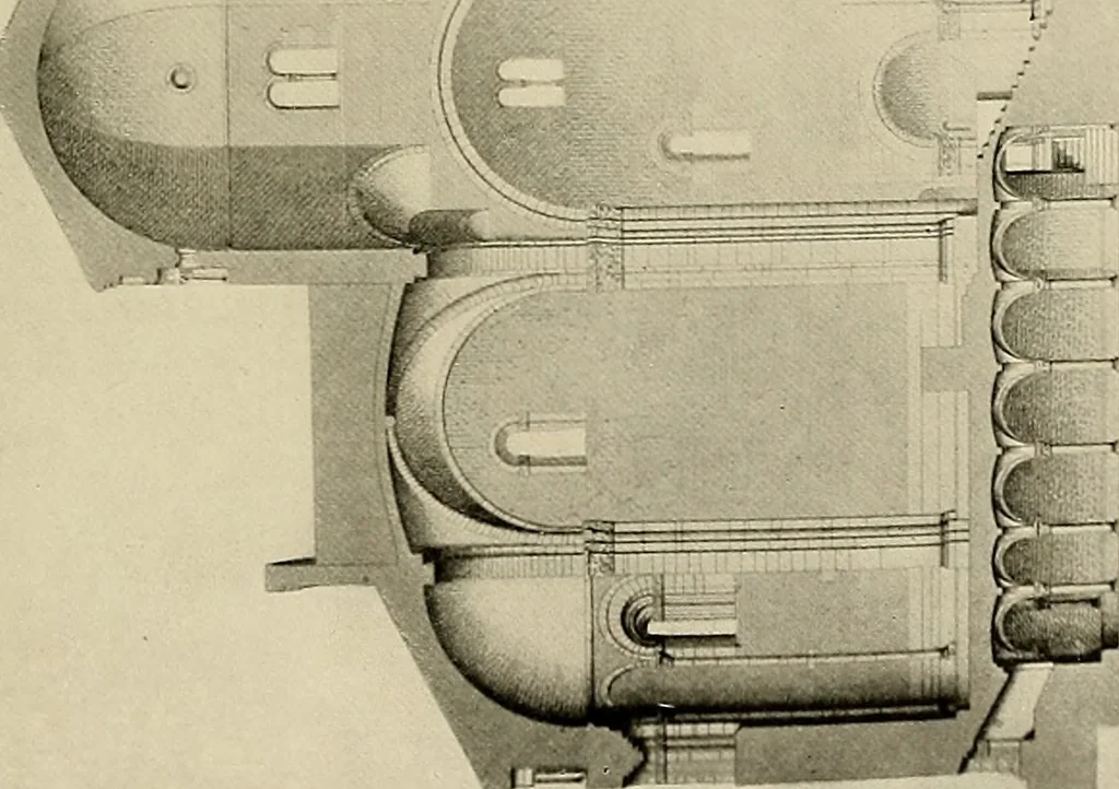 An illustration from Medieval architecture, its origins and development, with lists of monuments and bibliographies, 1909, leaf 374