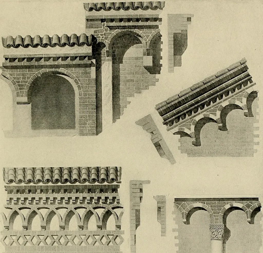 An illustration from Medieval architecture, its origins and development, with lists of monuments and bibliographies, 1909, leaf 390