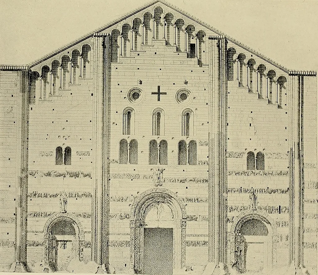 An illustration from Medieval architecture, its origins and development, with lists of monuments and bibliographies, 1909, leaf 394