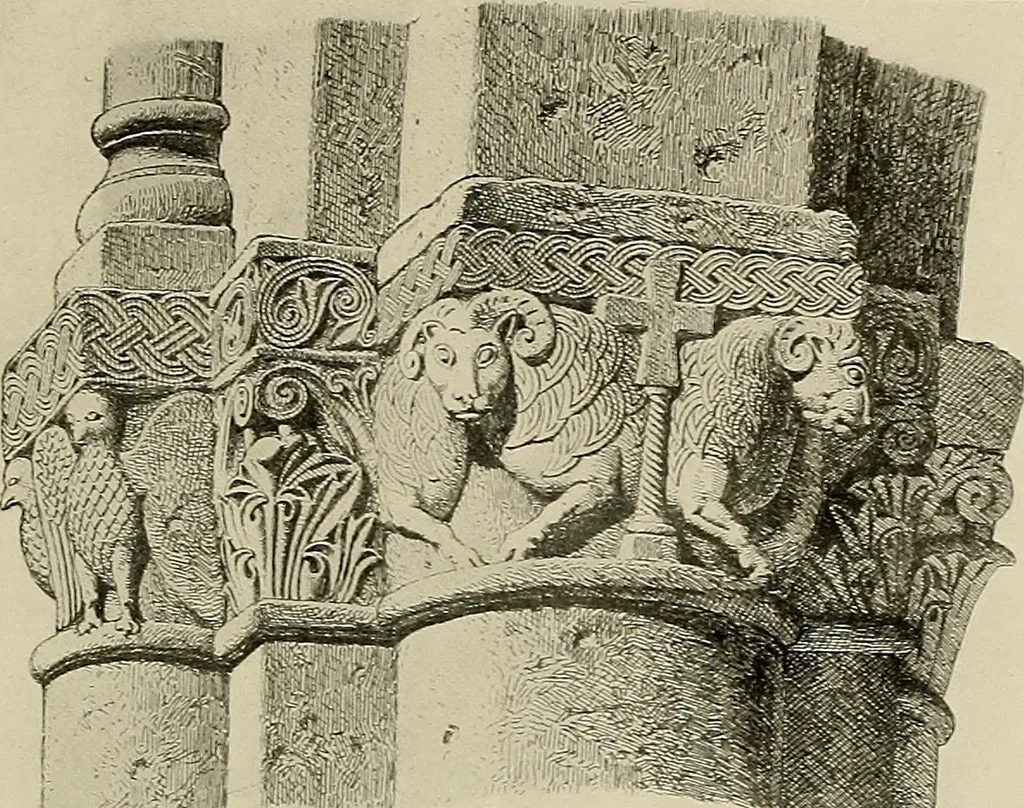An illustration from Medieval architecture, its origins and development, with lists of monuments and bibliographies, 1909, leaf 402