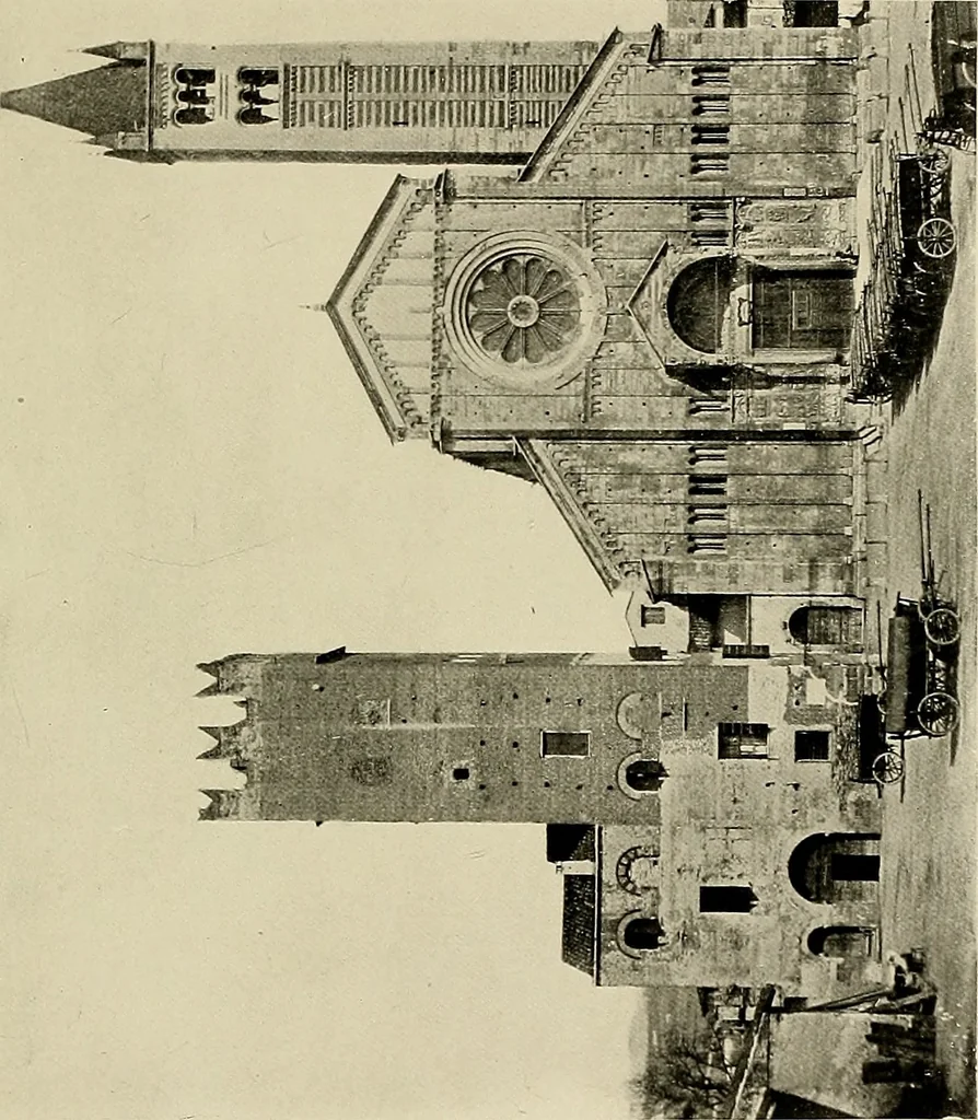 An illustration from Medieval architecture, its origins and development, with lists of monuments and bibliographies, 1909, leaf 416