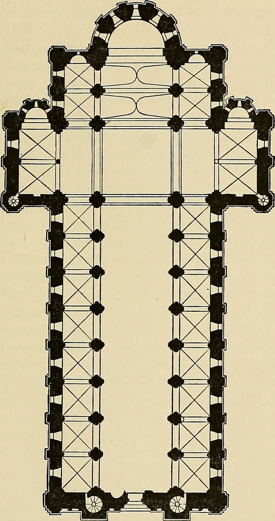 An illustration from Medieval architecture, its origins and development, with lists of monuments and bibliographies, 1909, leaf 462
