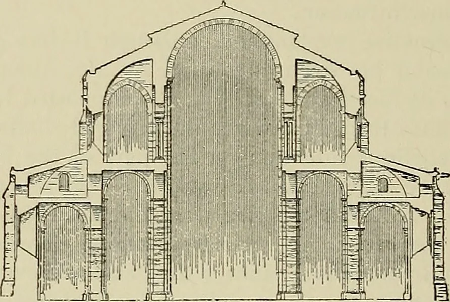 An illustration from Medieval architecture, its origins and development, with lists of monuments and bibliographies, 1909, leaf 473