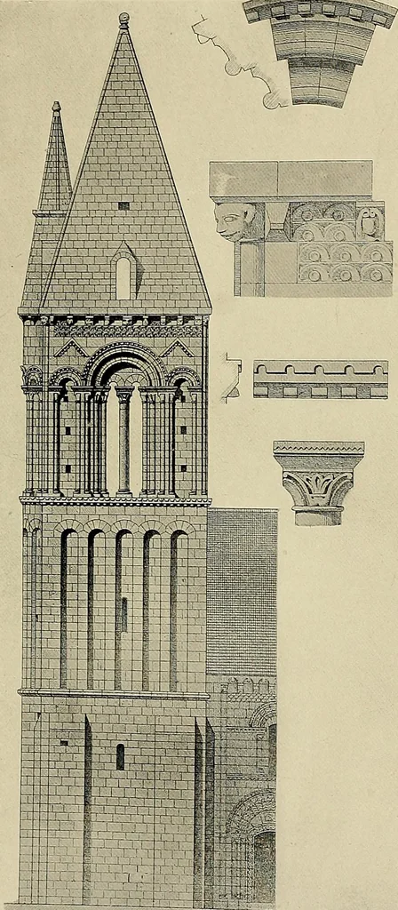 An illustration from Medieval architecture, its origins and development, with lists of monuments and bibliographies, 1909, leaf 492