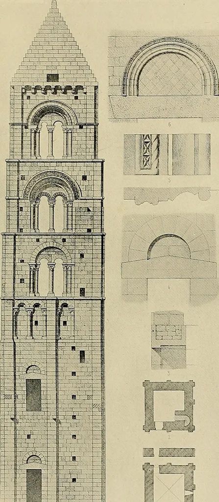 An illustration from Medieval architecture, its origins and development, with lists of monuments and bibliographies, 1909, leaf 498