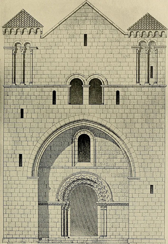 An illustration from Medieval architecture, its origins and development, with lists of monuments and bibliographies, 1909, leaf 504