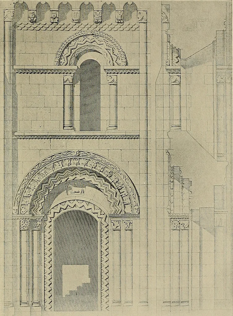 An illustration from Medieval architecture, its origins and development, with lists of monuments and bibliographies, 1909, leaf 508