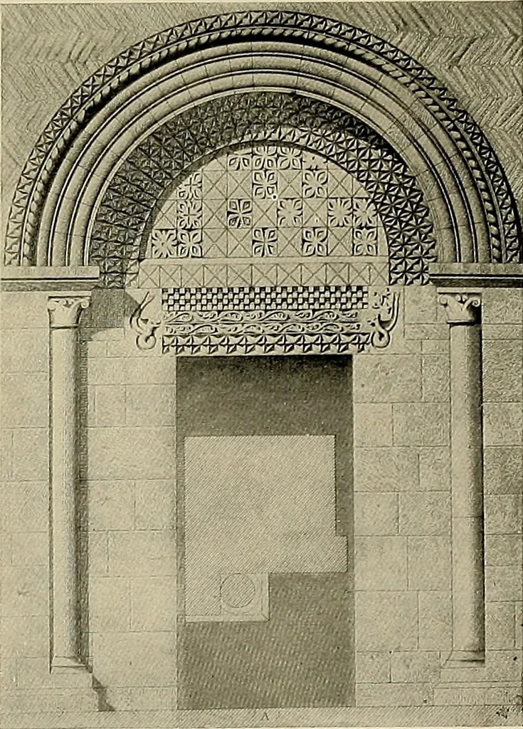 An illustration from Medieval architecture, its origins and development, with lists of monuments and bibliographies, 1909, leaf 514