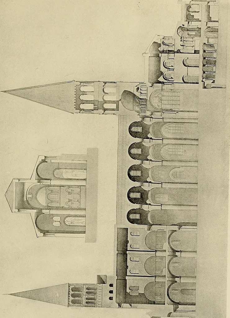 An illustration from Medieval architecture, its origins and development, with lists of monuments and bibliographies, 1909, leaf 526