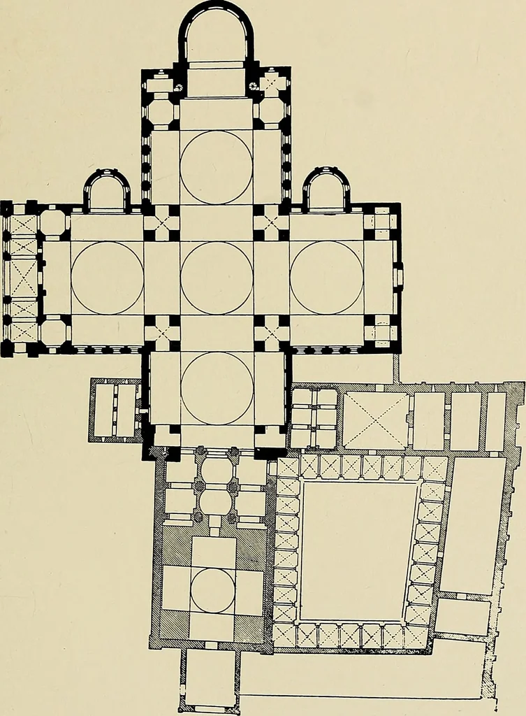 An illustration from Medieval architecture, its origins and development, with lists of monuments and bibliographies, 1909, leaf 530
