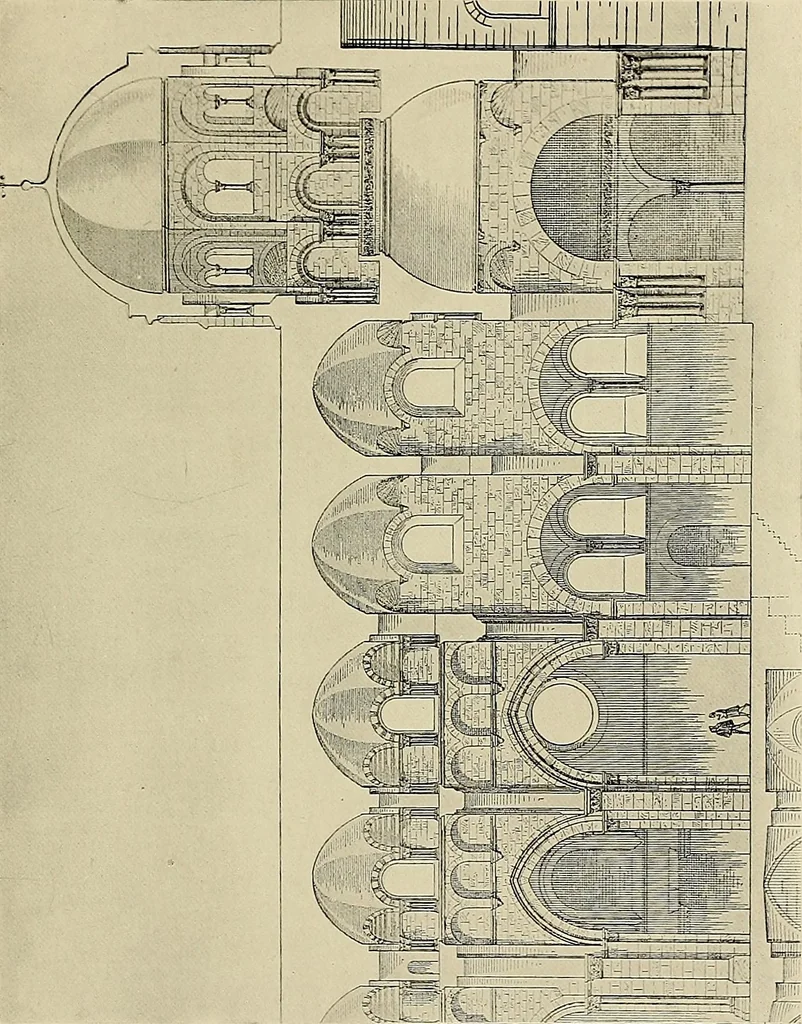 An illustration from Medieval architecture, its origins and development, with lists of monuments and bibliographies, 1909, leaf 536