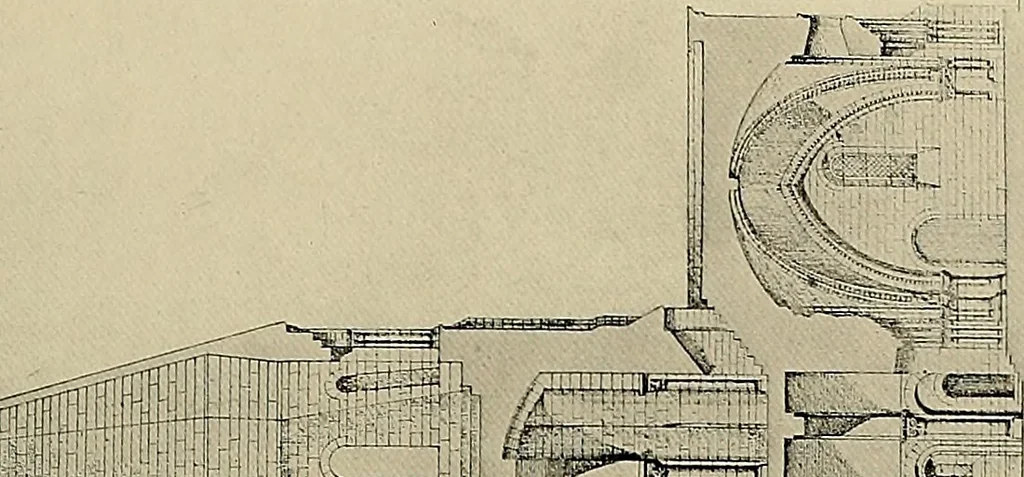 An illustration from Medieval architecture, its origins and development, with lists of monuments and bibliographies, 1909, leaf 540