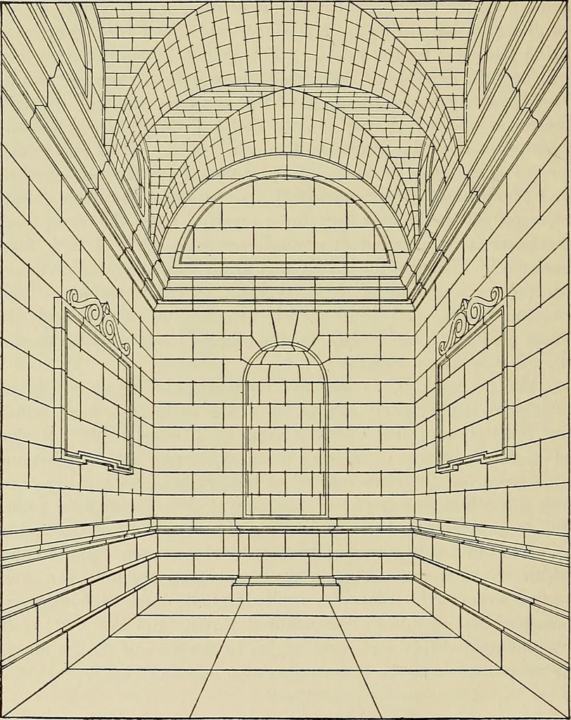 An illustration from Medieval architecture, its origins and development, with lists of monuments and bibliographies, 1909, leaf 55