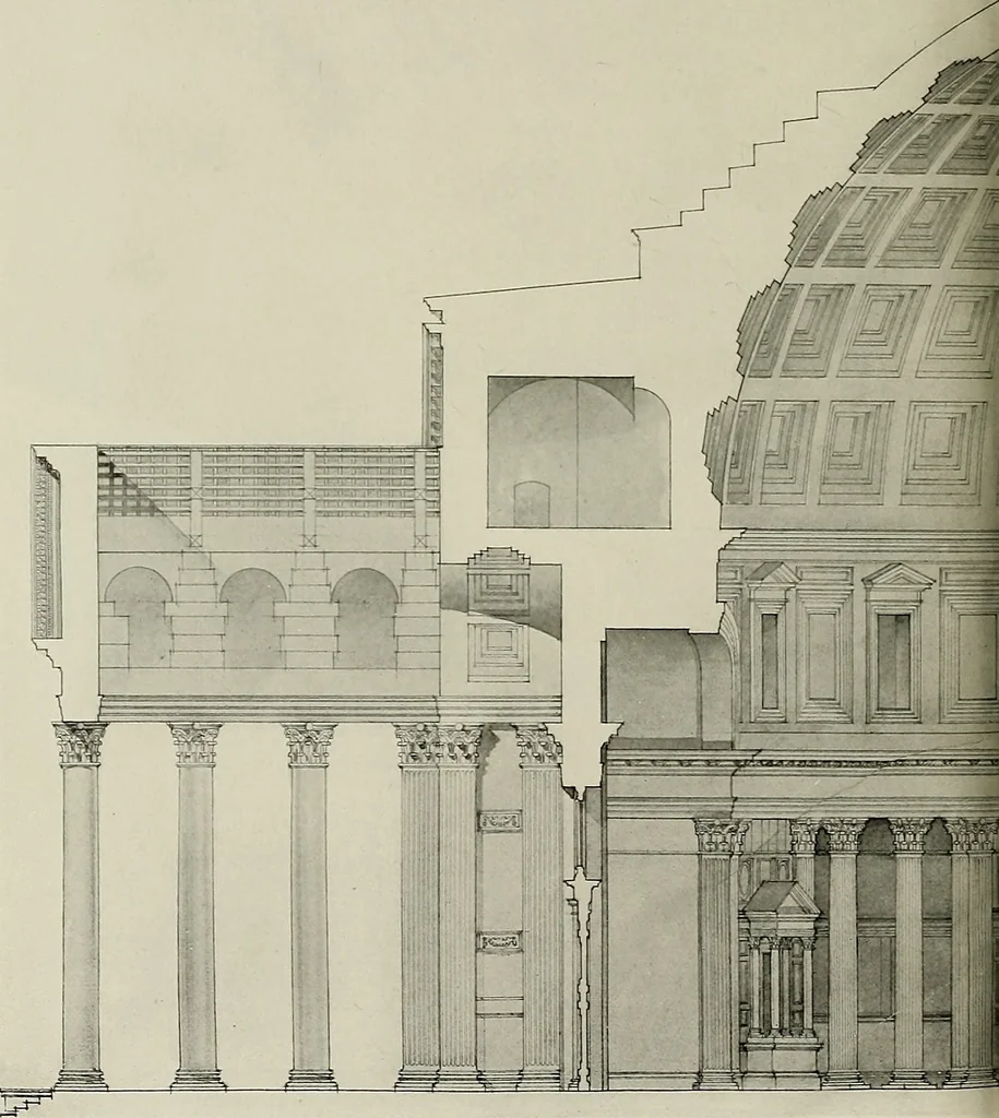 An illustration from Medieval architecture, its origins and development, with lists of monuments and bibliographies, 1909, leaf 61